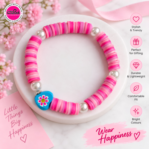 India Turns Pink Wear Happiness Bracelet