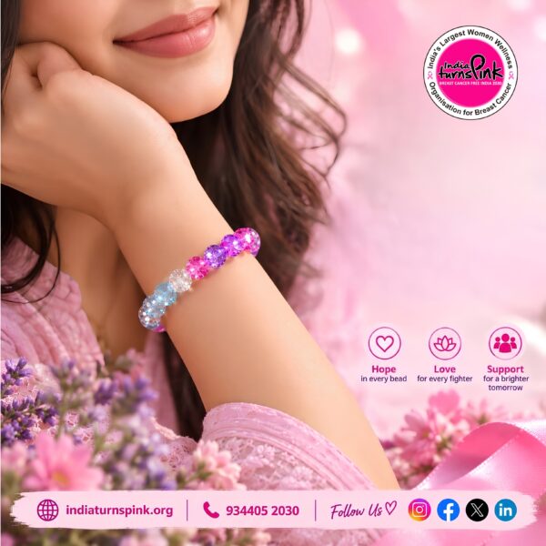 11:11 Pink & Lavender Glass Bead Bracelet