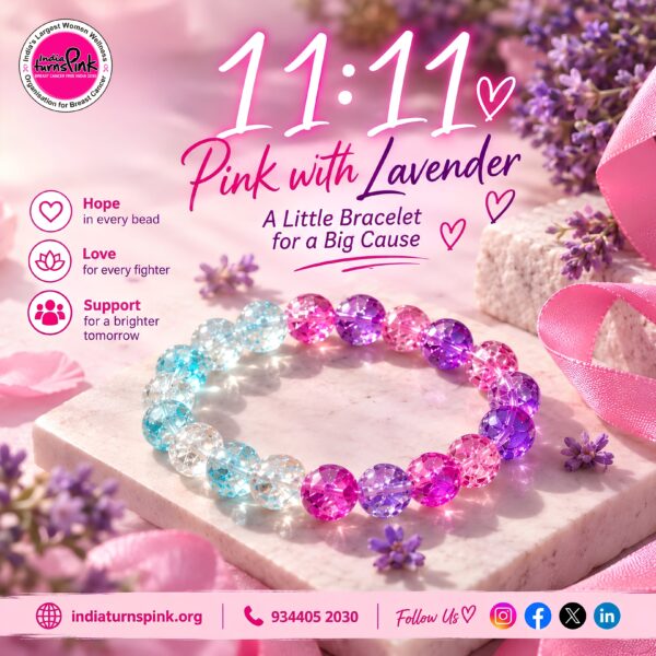 11:11 Pink & Lavender Glass Bead Bracelet