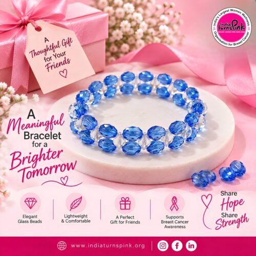 Blue & Clear Glass Bead Bracelet