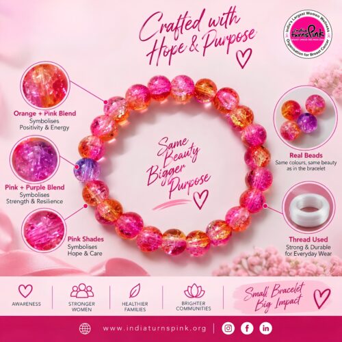 Pink & Orange Hope Bead Bracelet